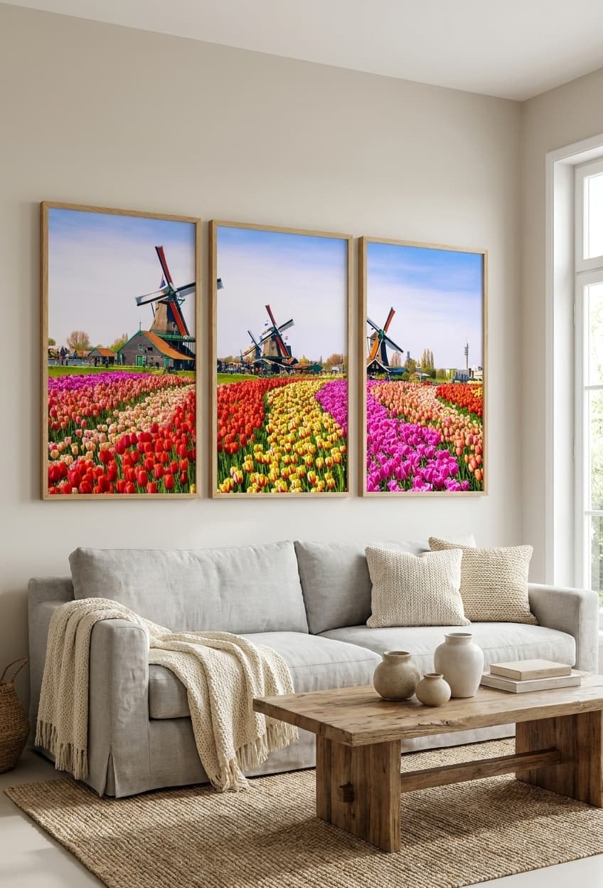 Kit Quadros Decorativos Tulipas Zaanse Holanda