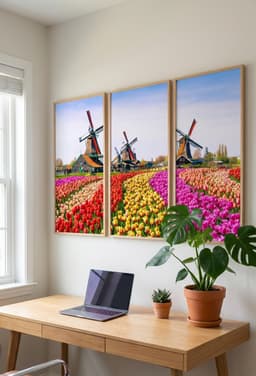 Kit Quadros Decorativos Tulipas Zaanse Holanda
