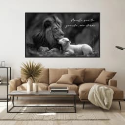 Quadro Decorativo Leão E Ovelha