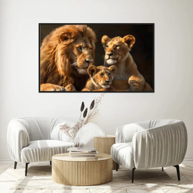 Quadro Decorativo Família Leão