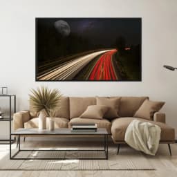 Quadro Decorativo Estrada Com Lua