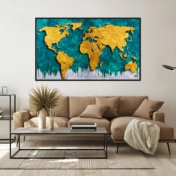 Quadro Decorativo Mapa Mundi