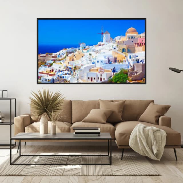 Quadro Decorativo Ilha De Santorini Grecia