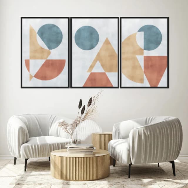 Kit Quadros Decorativos Formas Geométricas