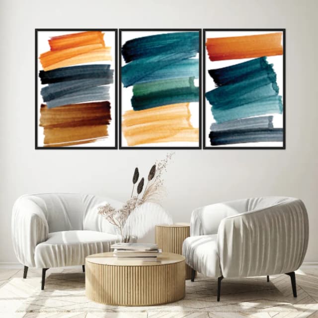 Kit Quadros Decorativos Pinceladas