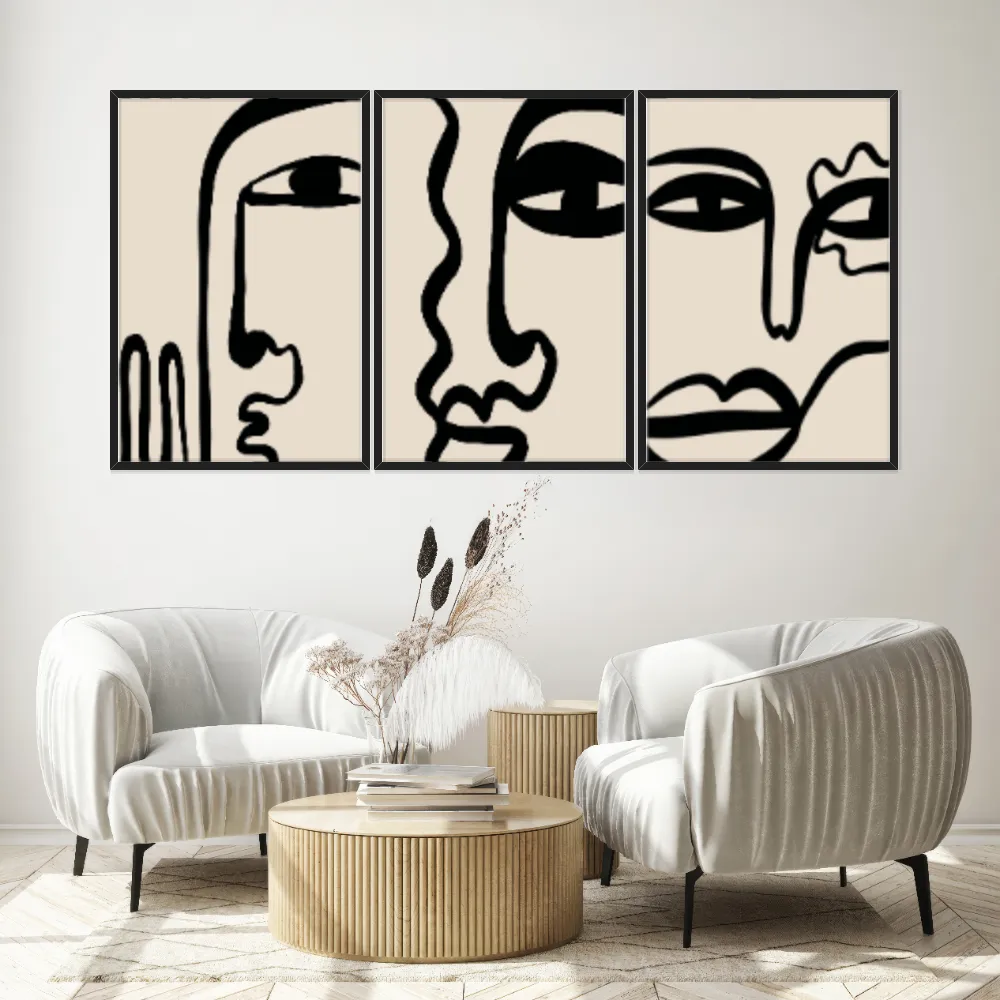 Kit Quadros Decorativos Linhas E Formas