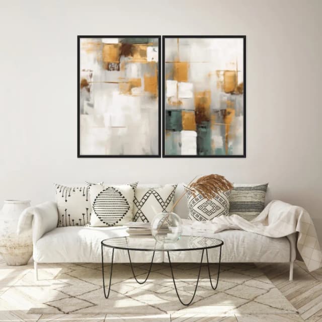 Kit Quadros Decorativos Pintura Abstrata