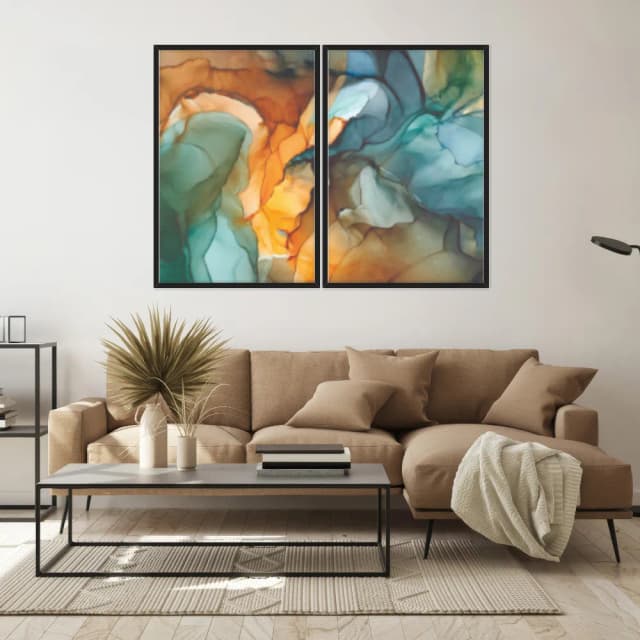 Kit Quadros Decorativos Pintura Abstrata