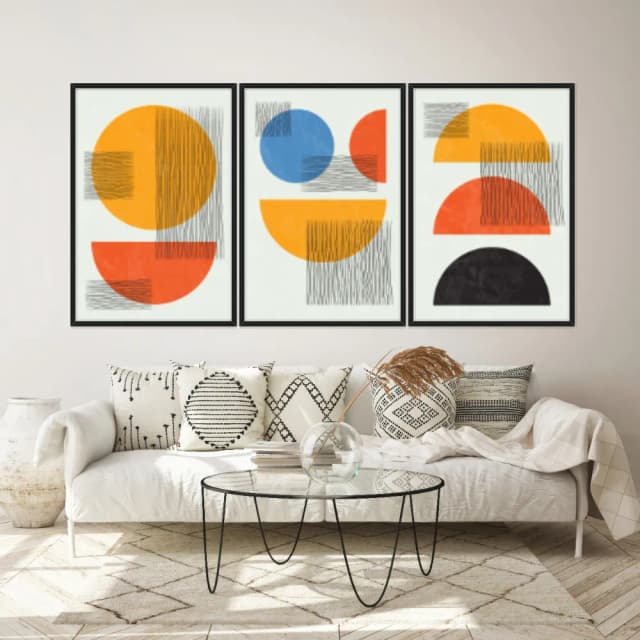 Kit Quadros Decorativos Linhas E Formas