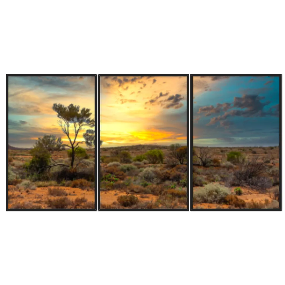 Kit Quadros Decorativos Pôr Do Sol