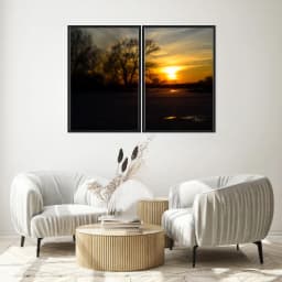 Kit Quadros Decorativos Pôr Do Sol