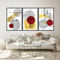 Kit Quadros Decorativos Formas Abstratas