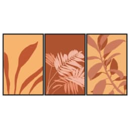 Kit Quadros Decorativos Planta Abstrata