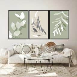 Kit Quadros Decorativos Planta Abstrata