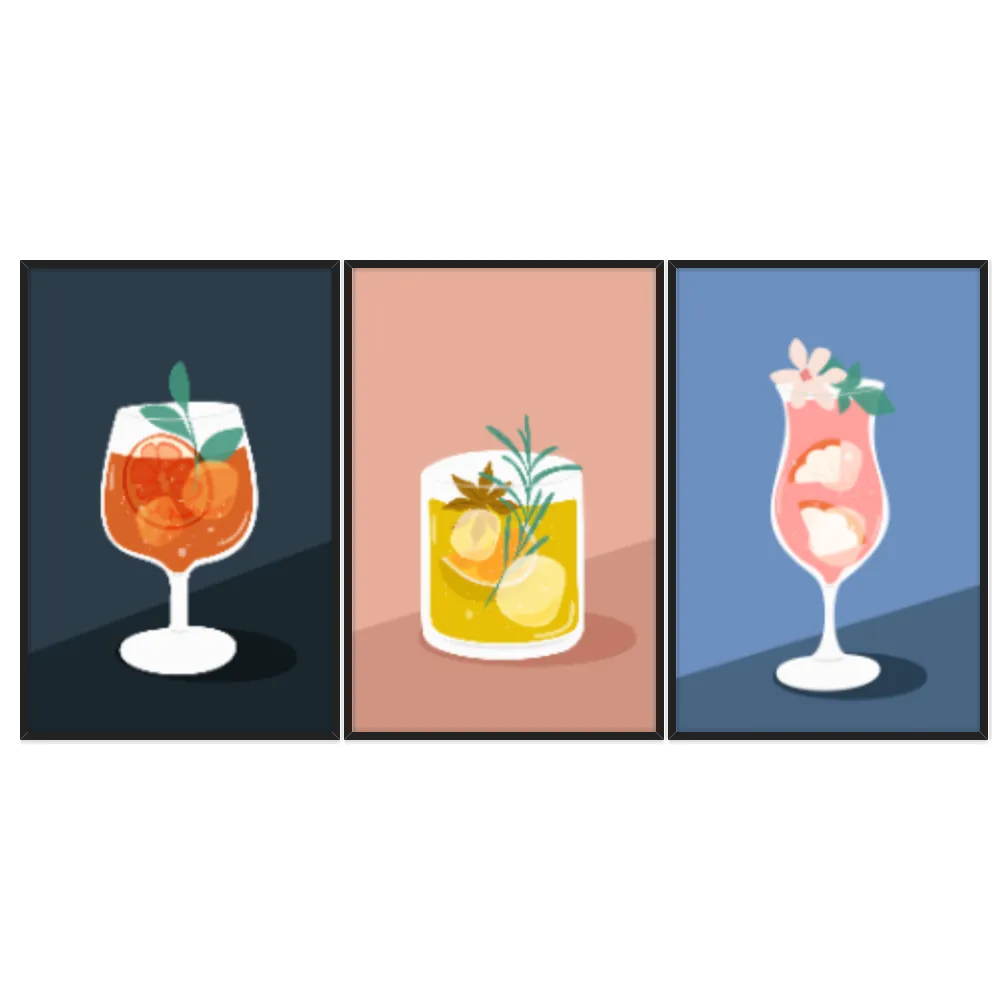 Kit Quadros Decorativos Drink