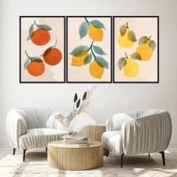 Kit Quadros Decorativos Frutas