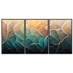 Kit Quadros Decorativos Textura De Folhas