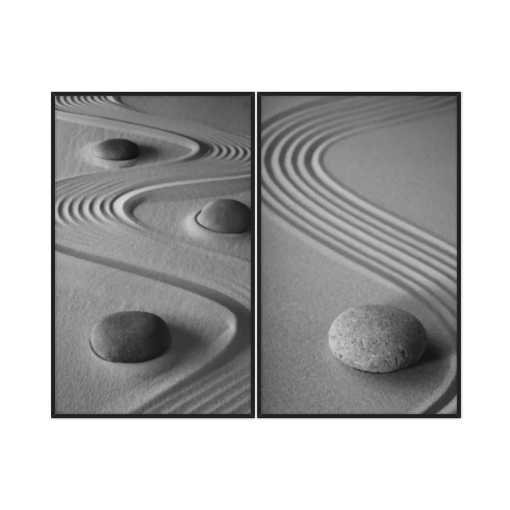 Kit Quadros Decorativos Jardim Zen