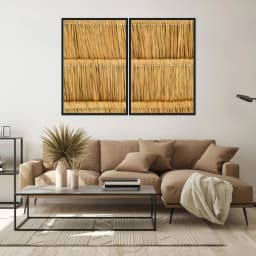 Kit Quadros Decorativos Madeira De Bambu