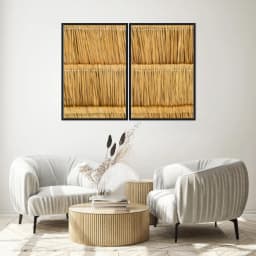 Kit Quadros Decorativos Madeira De Bambu