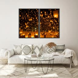 Kit Quadros Decorativos Lanternas No Céu