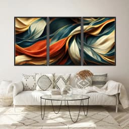Kit Quadros Decorativos Linhas Coloridas