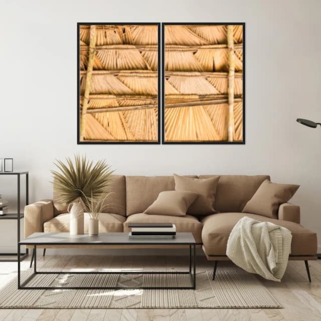 Kit Quadros Decorativos Madeira De Bambu