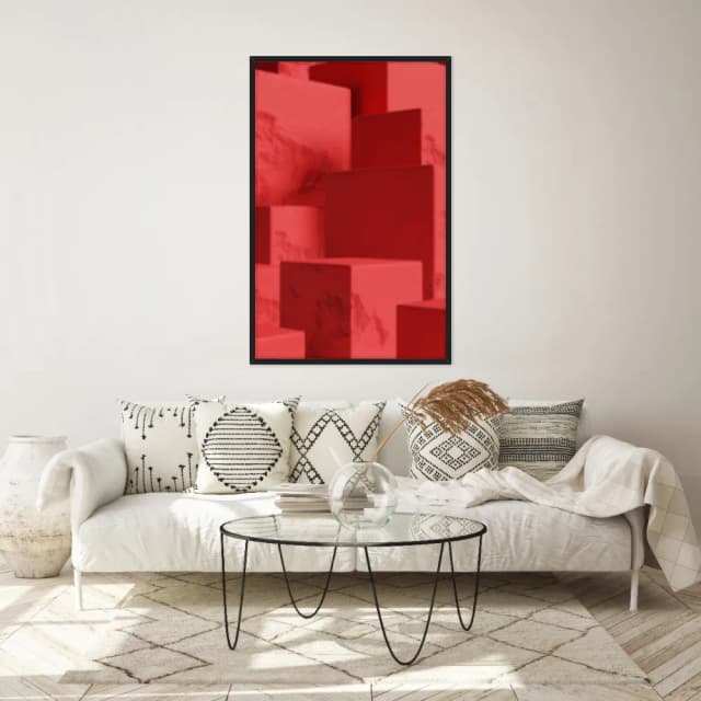 Quadro Decorativo Formas Vermelhas