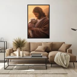 Quadro Decorativo Jesus E Ovelha