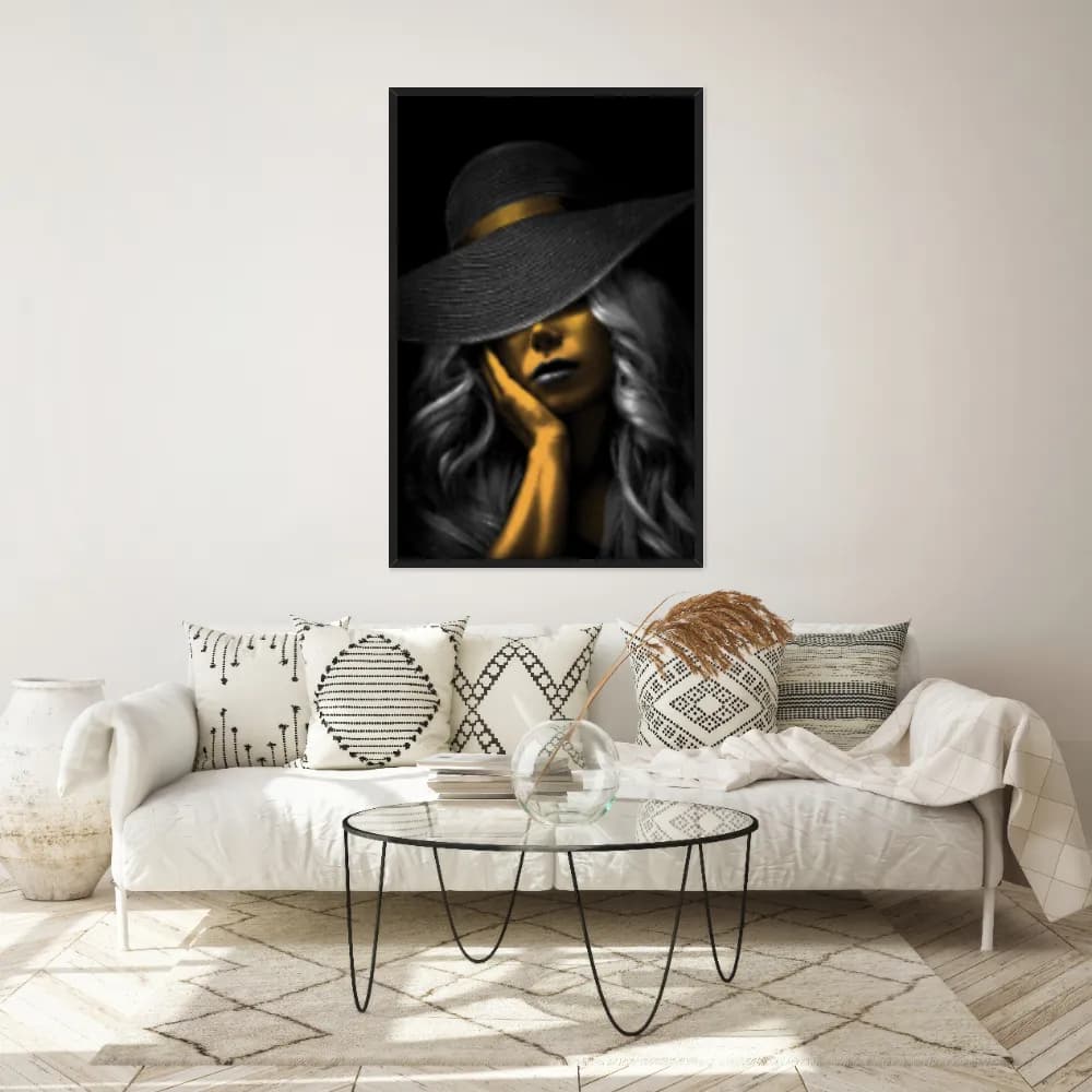 Quadro Decorativo Mulher De Preto