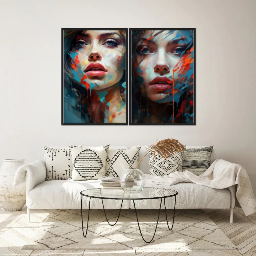 Kit Quadros Decorativos Mulher Abstrata