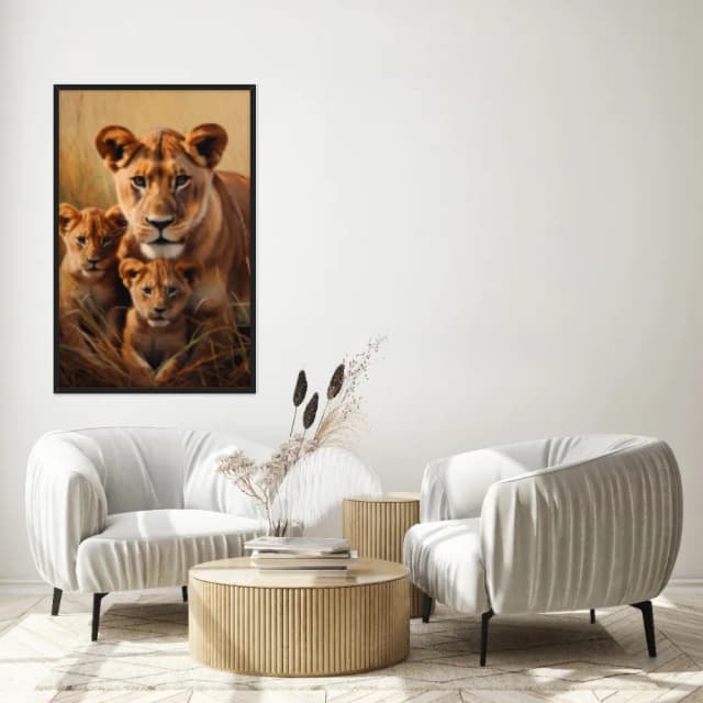 Quadro Decorativo Família Leão