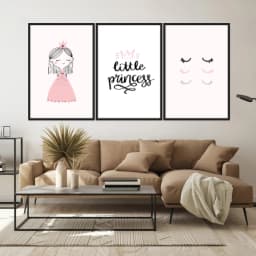 Kit Quadros Decorativos Princesa E Olhos