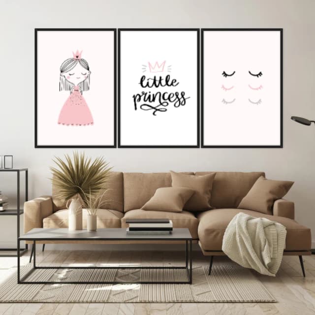 Kit Quadros Decorativos Princesa E Olhos