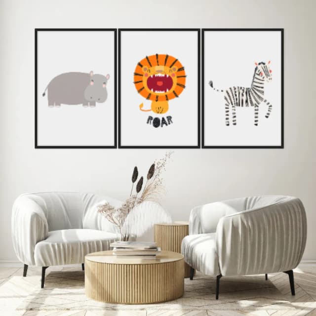 Kit Quadros Decorativos Safari