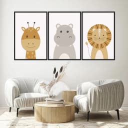 Kit Quadros Decorativos Safari