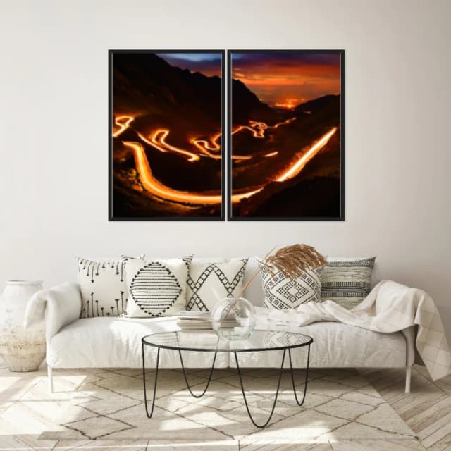 Kit Quadros Decorativos Estrada À Noite