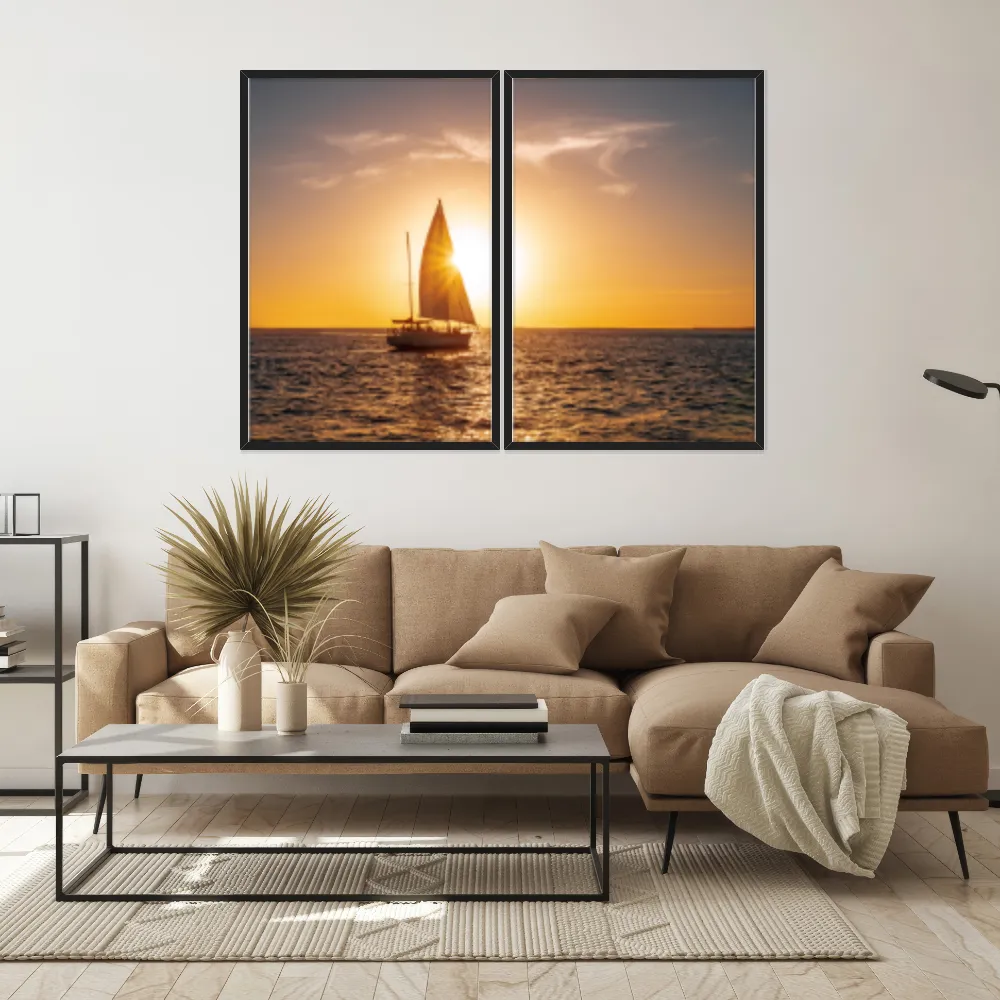 Kit Quadros Decorativos Pôr Do Sol