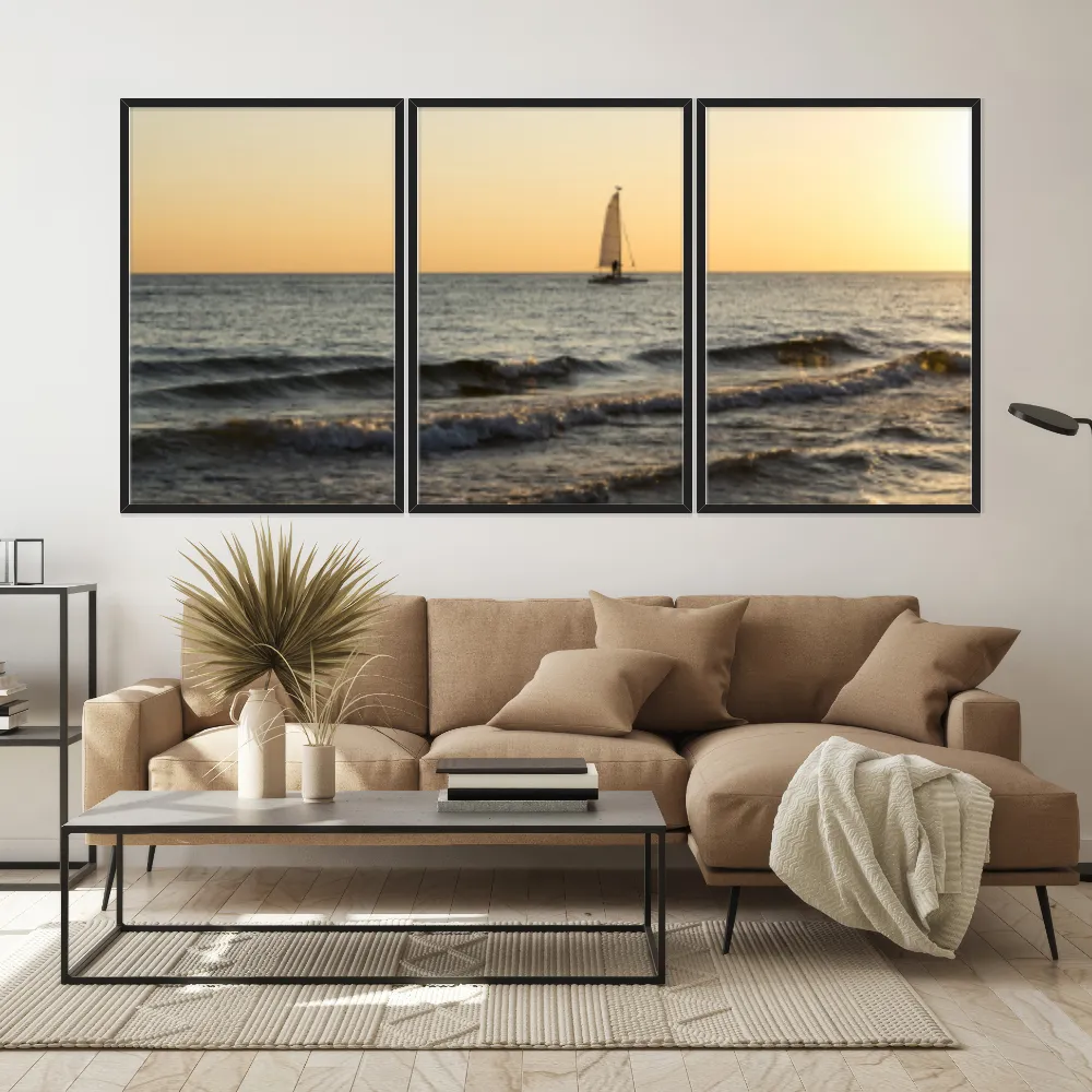 Kit Quadros Decorativos Pôr Do Sol
