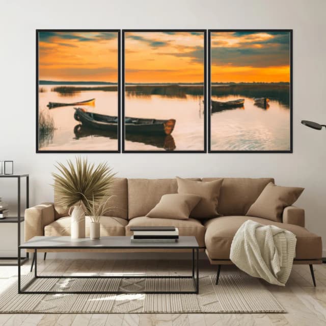 Kit Quadros Decorativos Pôr Do Sol