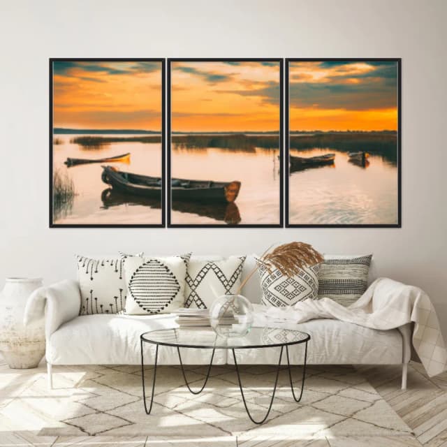 Kit Quadros Decorativos Pôr Do Sol
