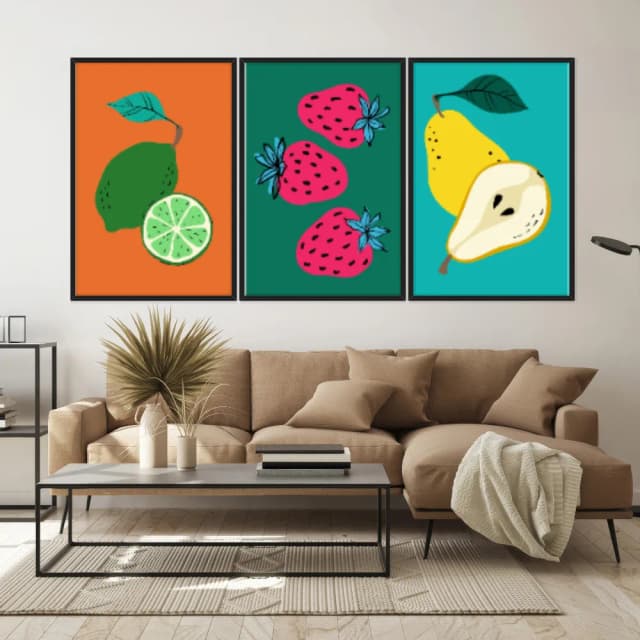 Kit Quadros Decorativos Frutas