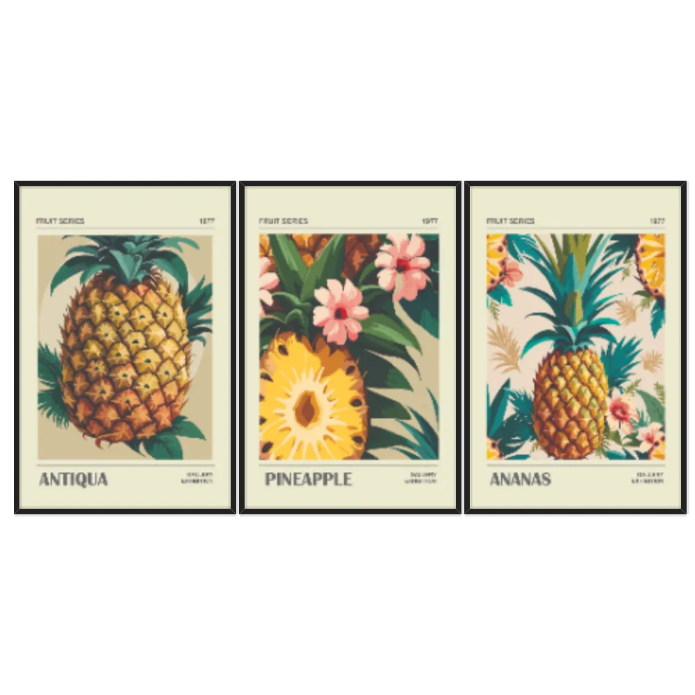 Kit Quadros Decorativos Frutas