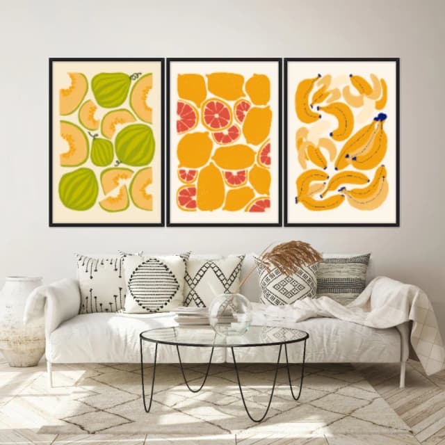 Kit Quadros Decorativos Frutas