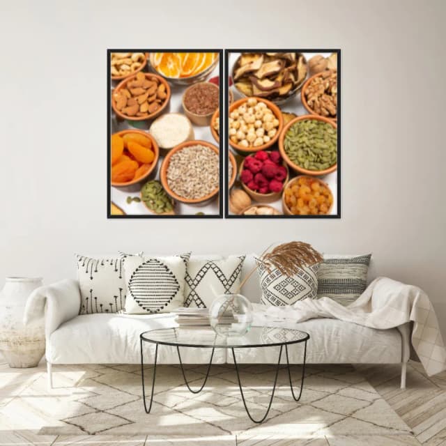 Kit Quadros Decorativos Castanhas E Sementes