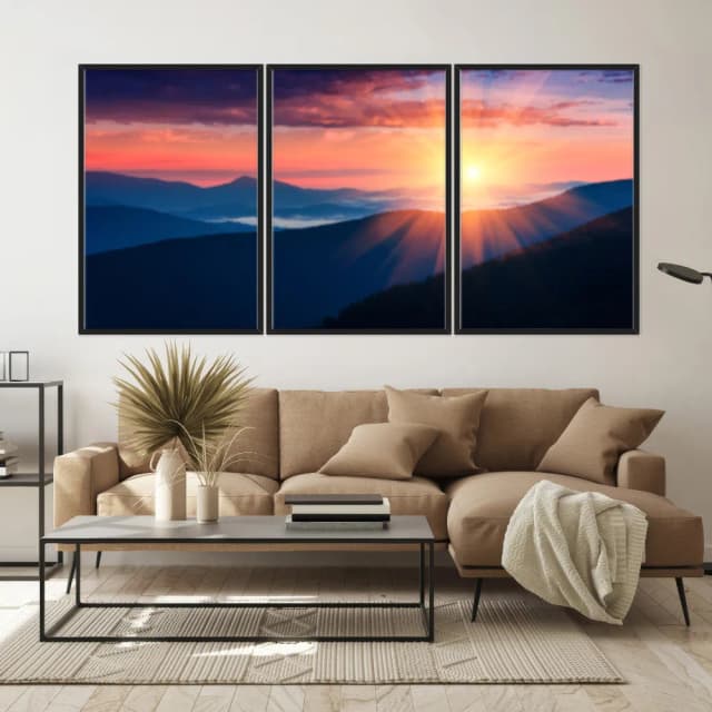 Kit Quadros Decorativos Pôr Do Sol