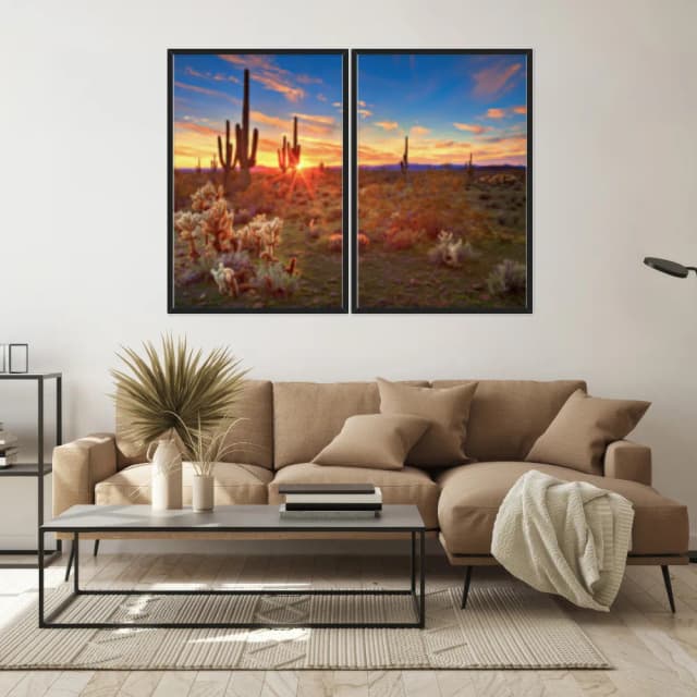 Kit Quadros Decorativos Pôr Do Sol