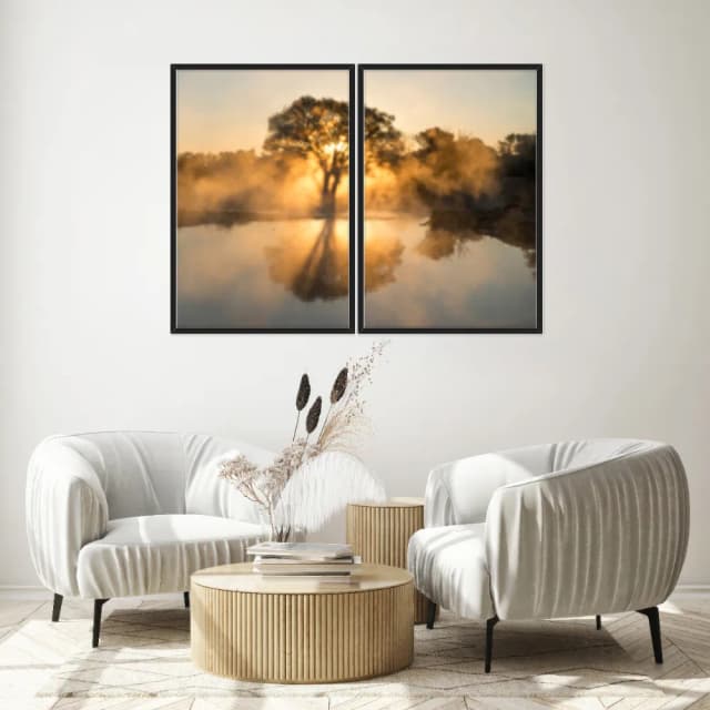 Kit Quadros Decorativos Pôr Do Sol