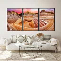 Kit Quadros Decorativos Ondas