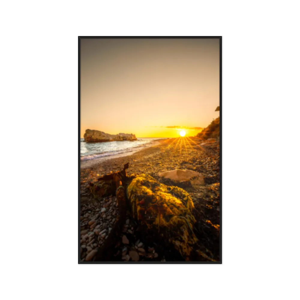 Quadro Decorativo Praia Com Pôr Do Sol